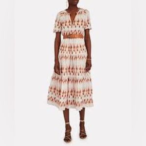 A.L.C Mischa Tie Dye Ruffle Hem midi dress